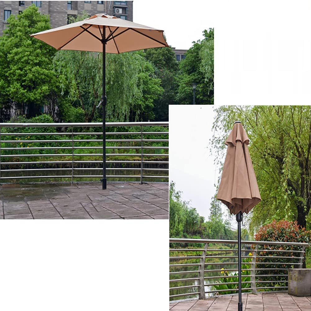 Garden parasols 6.6ft/8ft Patio Umbrella Outdoor 6 RibsWaterproof and Sun-Proof Round Garden Table Parasol UPF50+ for Market,Coffee Shop,Beache,White/Beige/Wine Red/Green/Brown Outdoor parasols