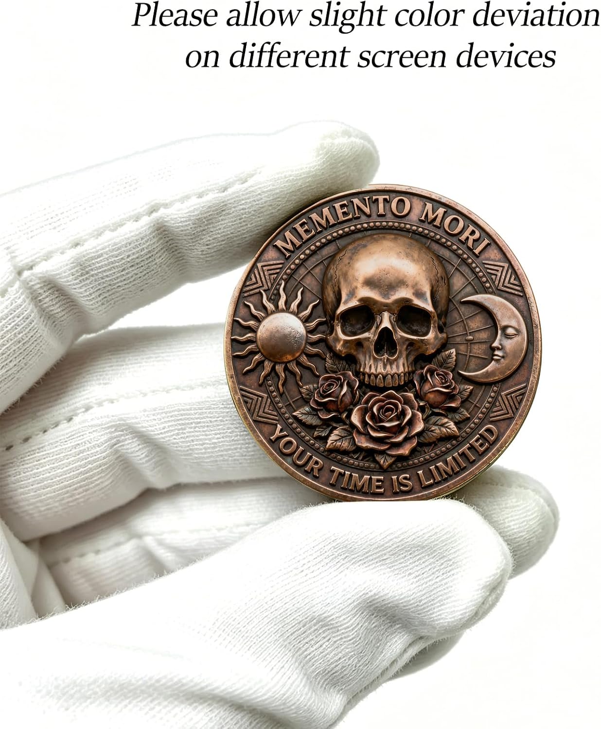 Memento Mori & Vivere Challenge Coin, Stoic Reminder Token image 4