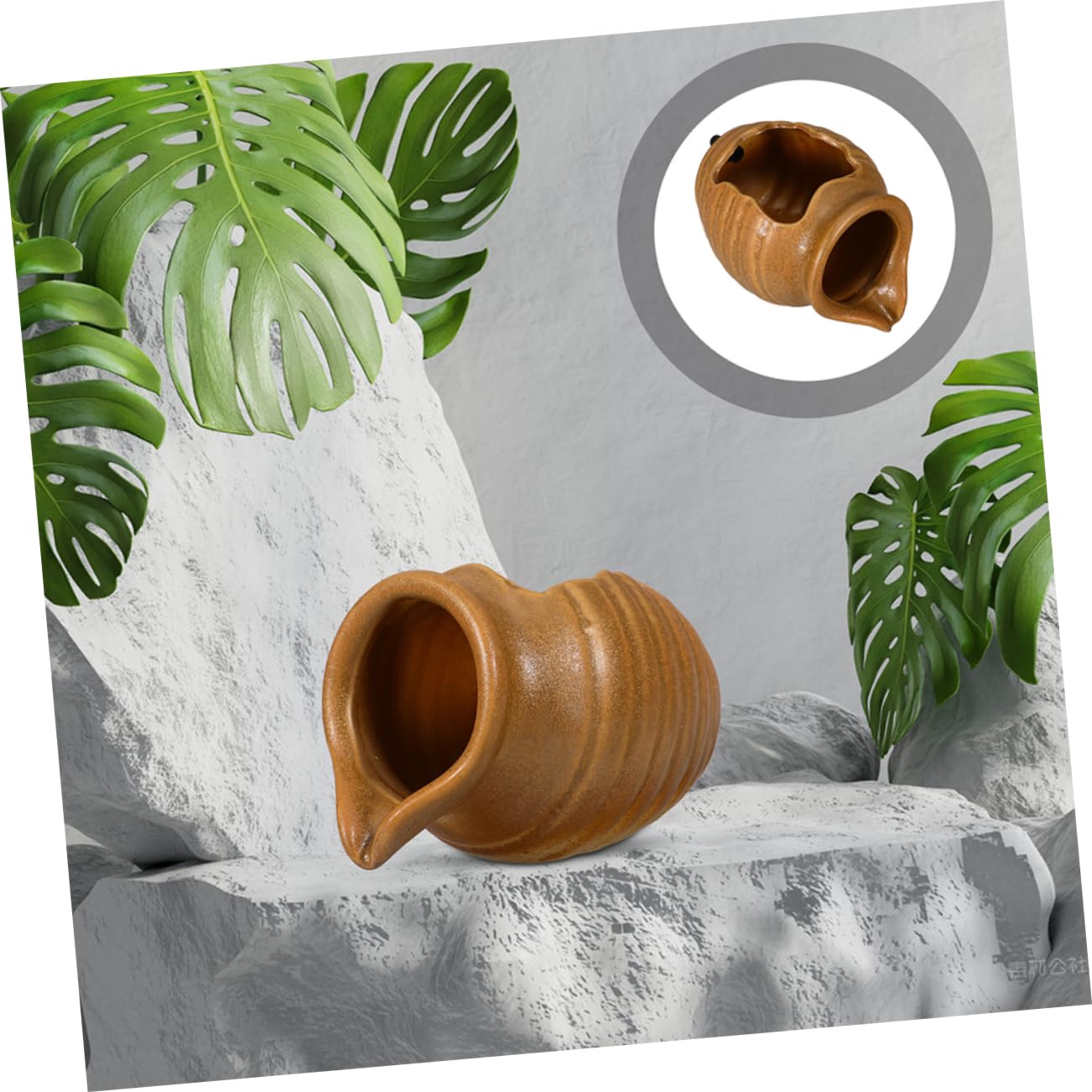 BESTOYARD Fontana a Cascata in Ceramica per Giardino Circolazione Acqua, Vaso Decorativo Stile Classico Multifunzionale per Acquari e Cortili Fai da Te