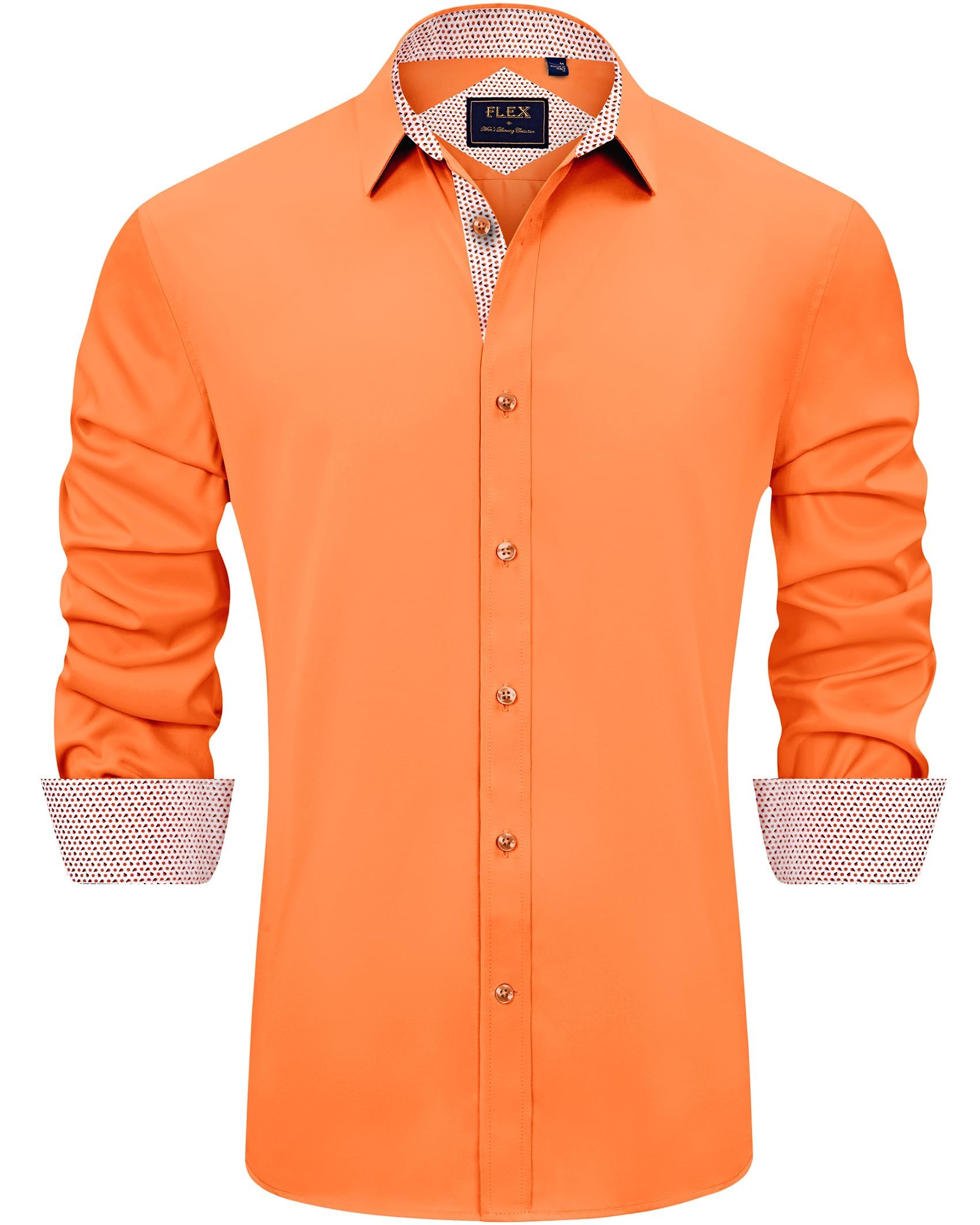 J.VER Herren Hemd Regular Fit Langarm Herrenhemden Freizeithemd Regular Businesshemd elastiscer Musterhemd