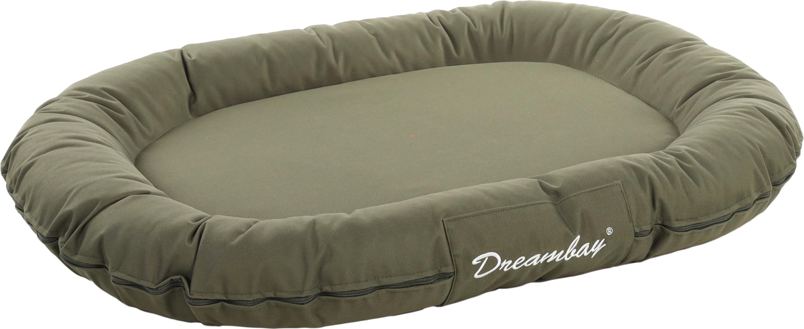 Flamingo Panier Dreambay® Ovale Vert Olive 100x75x15cm - Lavable - Housse Amovible avec Fermeture éclair - Déperlant