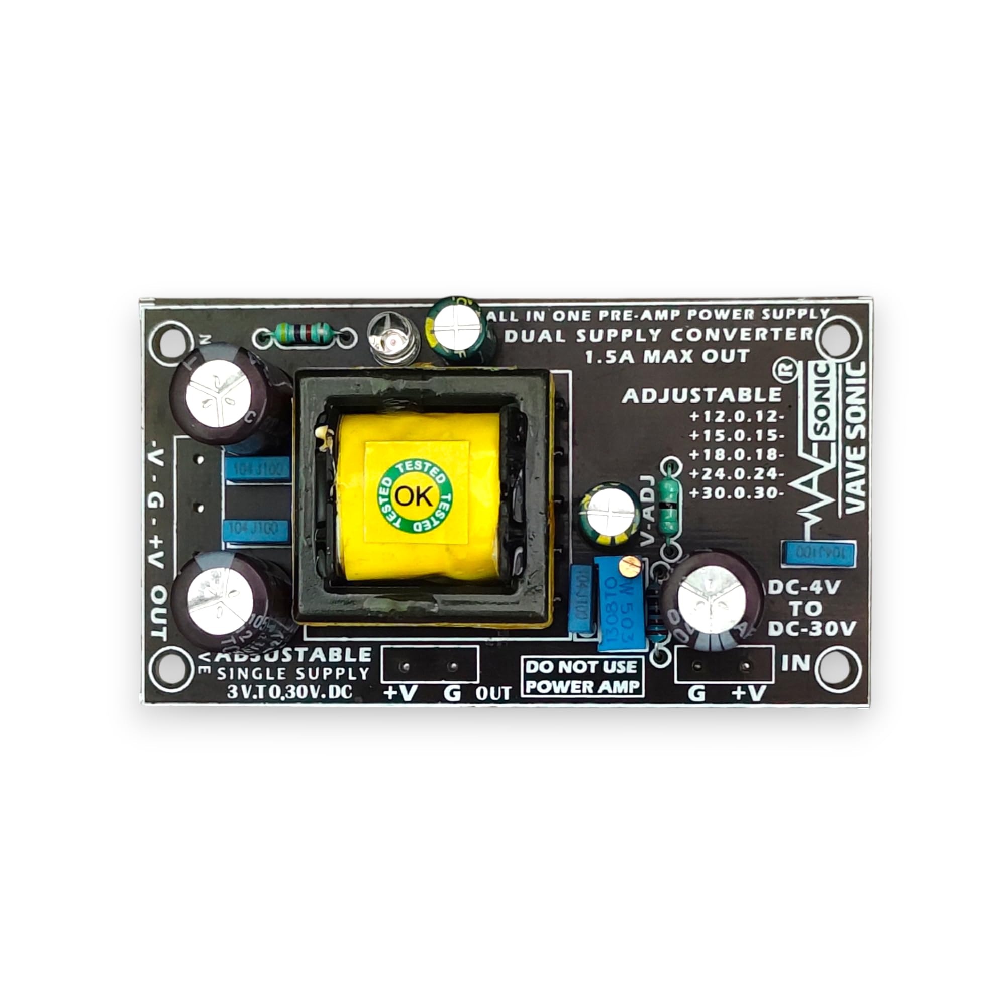 ALL IN ONE PRE-AMP DUAL POWER SUPPLY CONVERTER | Adjustable VOLT (12-0-12)(15-0-15)(18-0-18)(24-0-24),Input DC 3V to 30V, Output Single & Dual Supply, USE for Class D and Class AB Amplifier-image-38