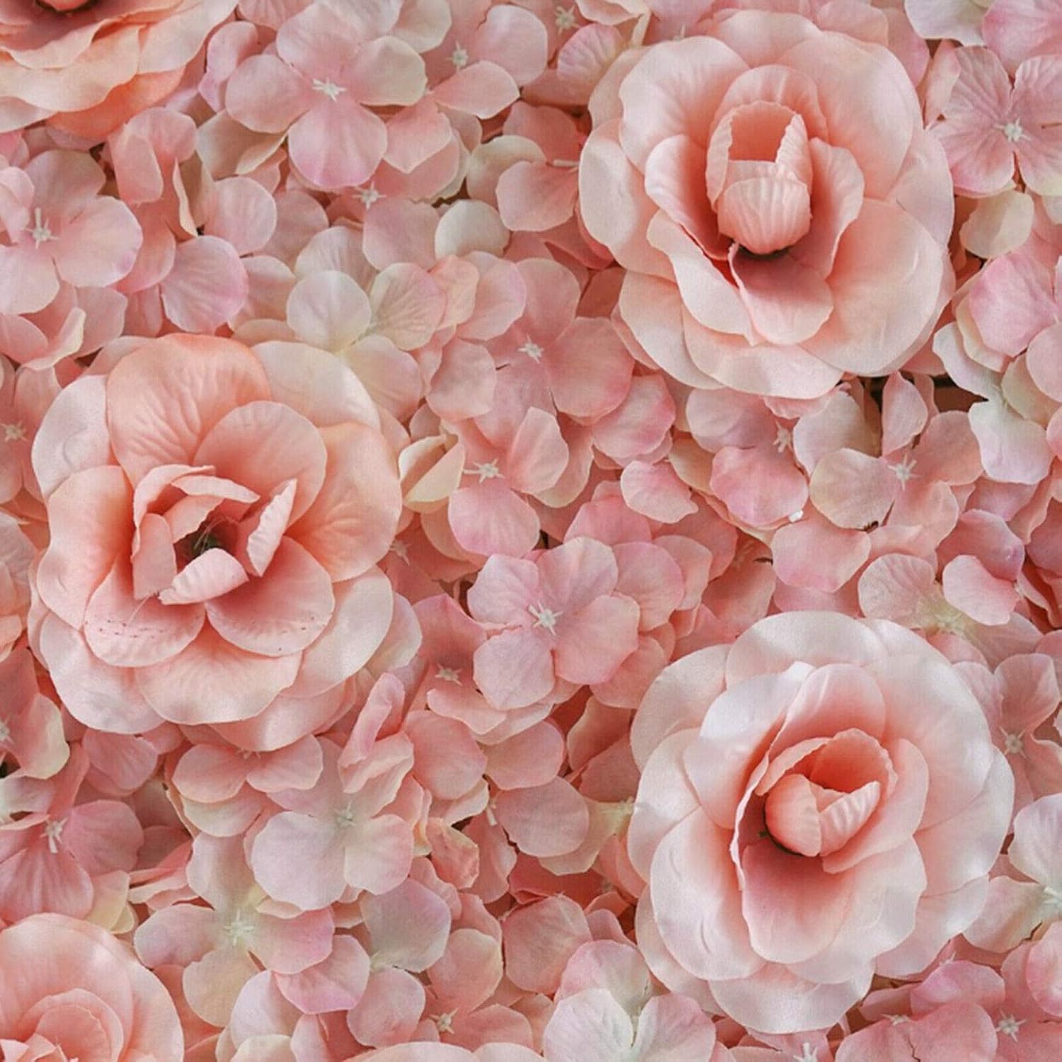 12 Pieces Pink Artificial Flowers Wall Romantic Flower Wall For Background Decoration Silk Flower Roses Wall Panel Hanging Wedding Venue Main Road Decor Silk Flower Panels for Photo Backdrop Decor
