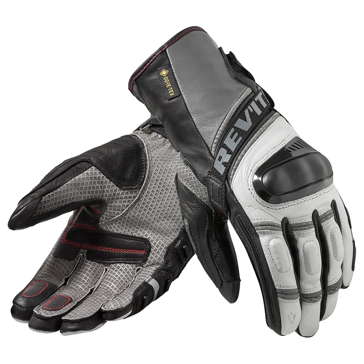 REVIT Mens Dominator 3 GTX Adventure Touring Motorcycle Gloves Light Grey Anthracite - 3X-Large
