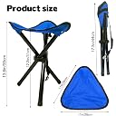 Travel Folding Camping Stool, Use Height 13.8" and Maximum Weight 300 lbs Outdoor Portable Tripod Seat Fishing Chair Seat for Camping Fishing Hiking Gardening and Beach Garden Painting (Blue) gallery image