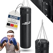 ArtSport Punch Bag Box Set with Steel Chain and Carabiner Hook, Hanging Punch Bag for Boxing and Kickboxing