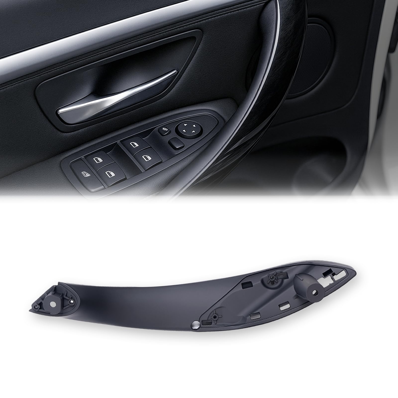 Interior Door Handle Replacement for BMW F30 F32, Black, Driver