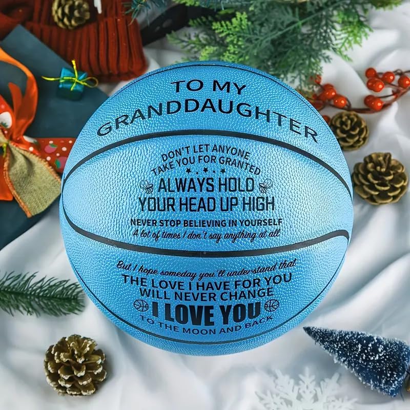 Personalized Inspirational Basketball Gift for Granddaughter - Custom Engraved Motivational Sports Ball | Unique Birthday, Graduation & Back to School Present for Athletic Girls