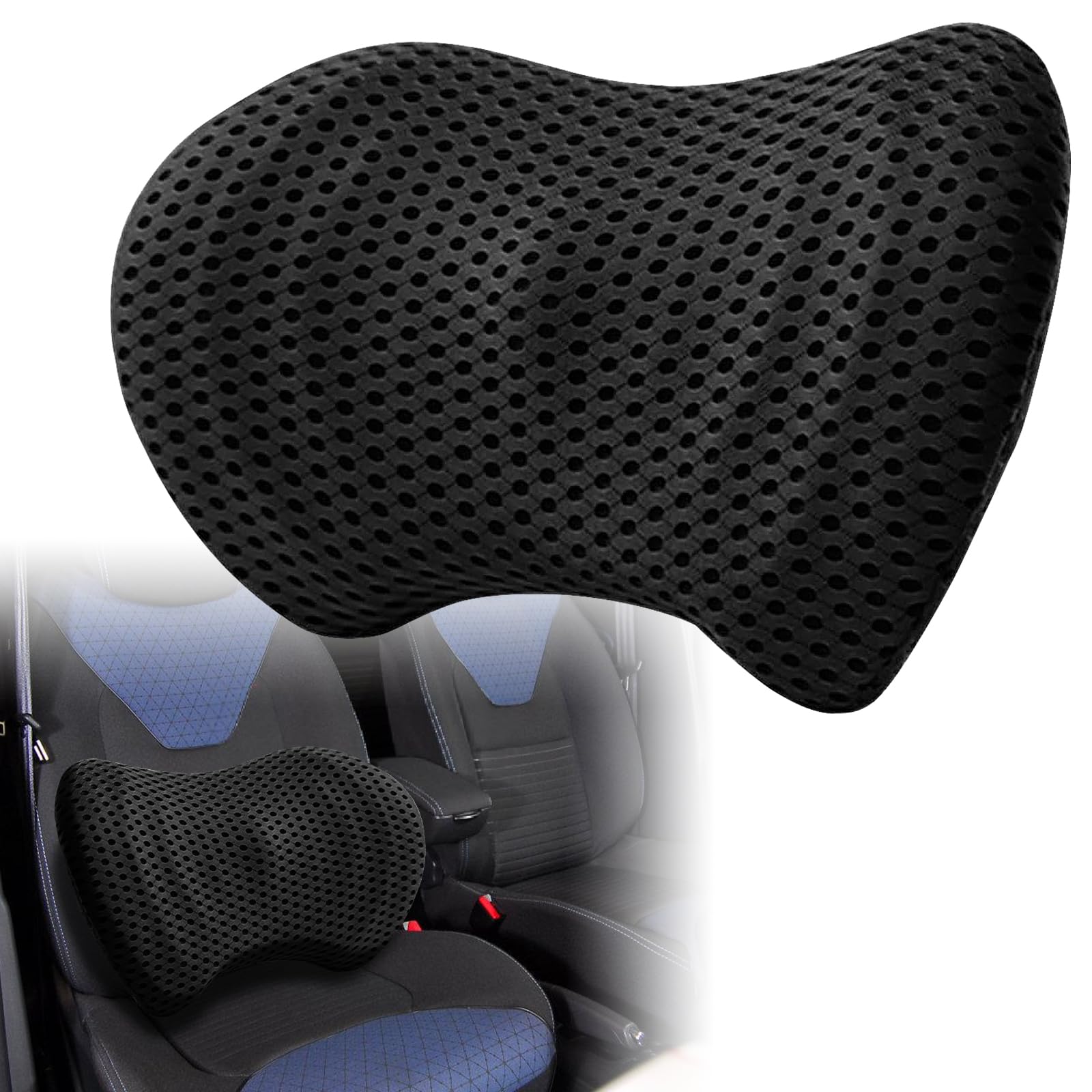 Cojín Lumbar, Cojin Lumbar Coche, Cojin Lumbar Silla Oficina, Mejora la Postura Sentada y Alivio del Dolor de Espalda, para Vehículo, Asiento de Oficina