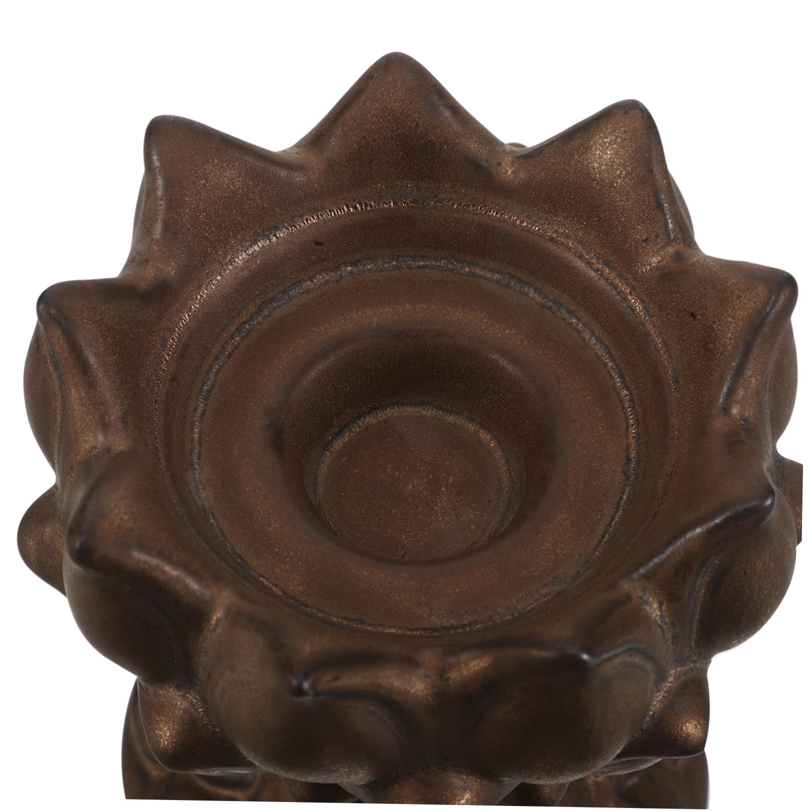 Portavelas de Té Vintage de Loto en Cerámica y Vidrio Dorado | Compatible Mechas Variadas, Estilo Chino Retro, Adecuado para Colecciones y Puja