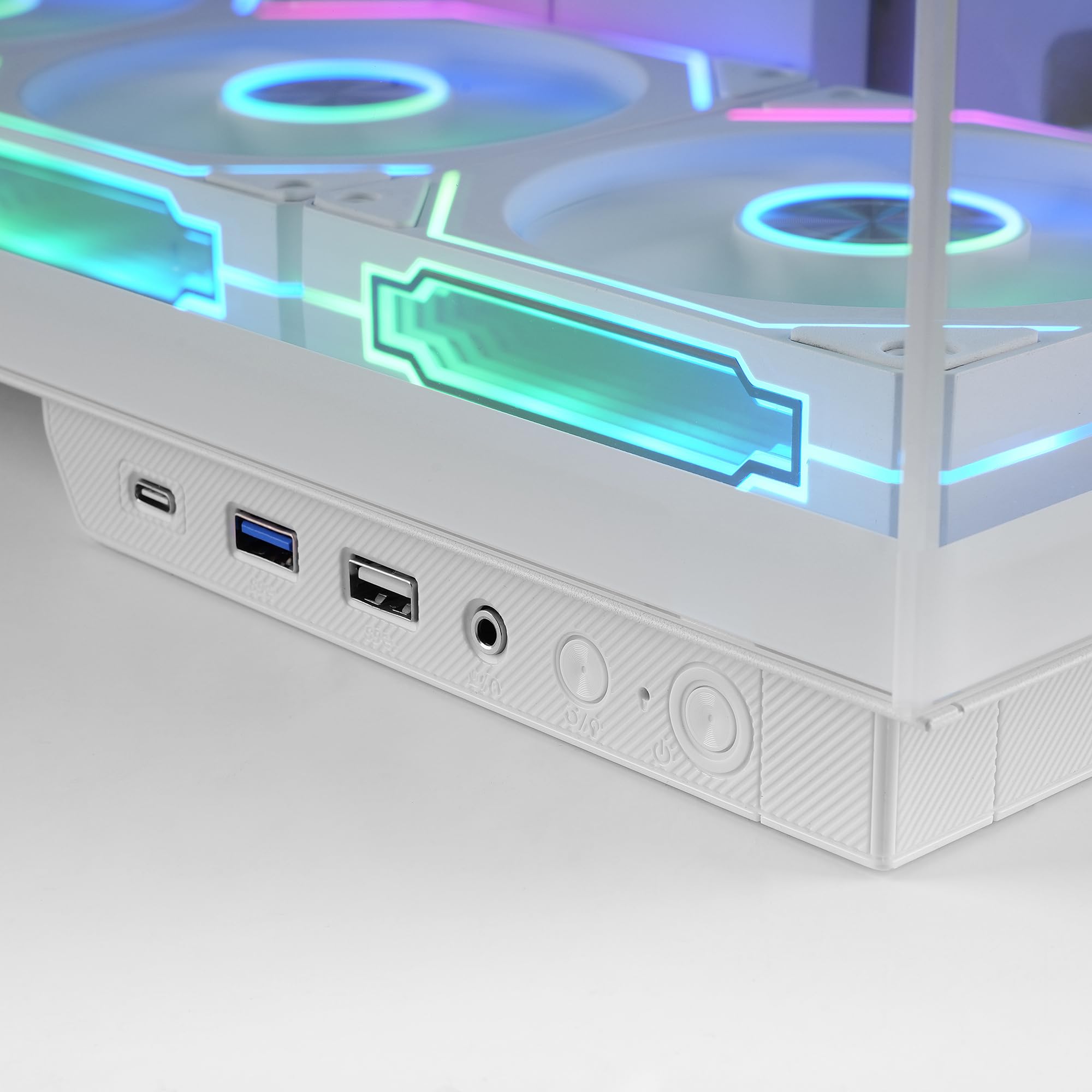 Mars Gaming MC-3TCORELCD Caja Gaming ATX, Pantalla IPS 7,2” Personalizable, Triple Cristal Templado Extraíble, Estructura Doble Cámara Lateral, Soporte de Refrigeración Líquida hasta 360mm, Blanco — view 57