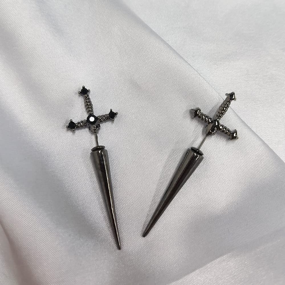 Amazon.com: Gothic Dagger Sword Stud Earrings Cross Earrings