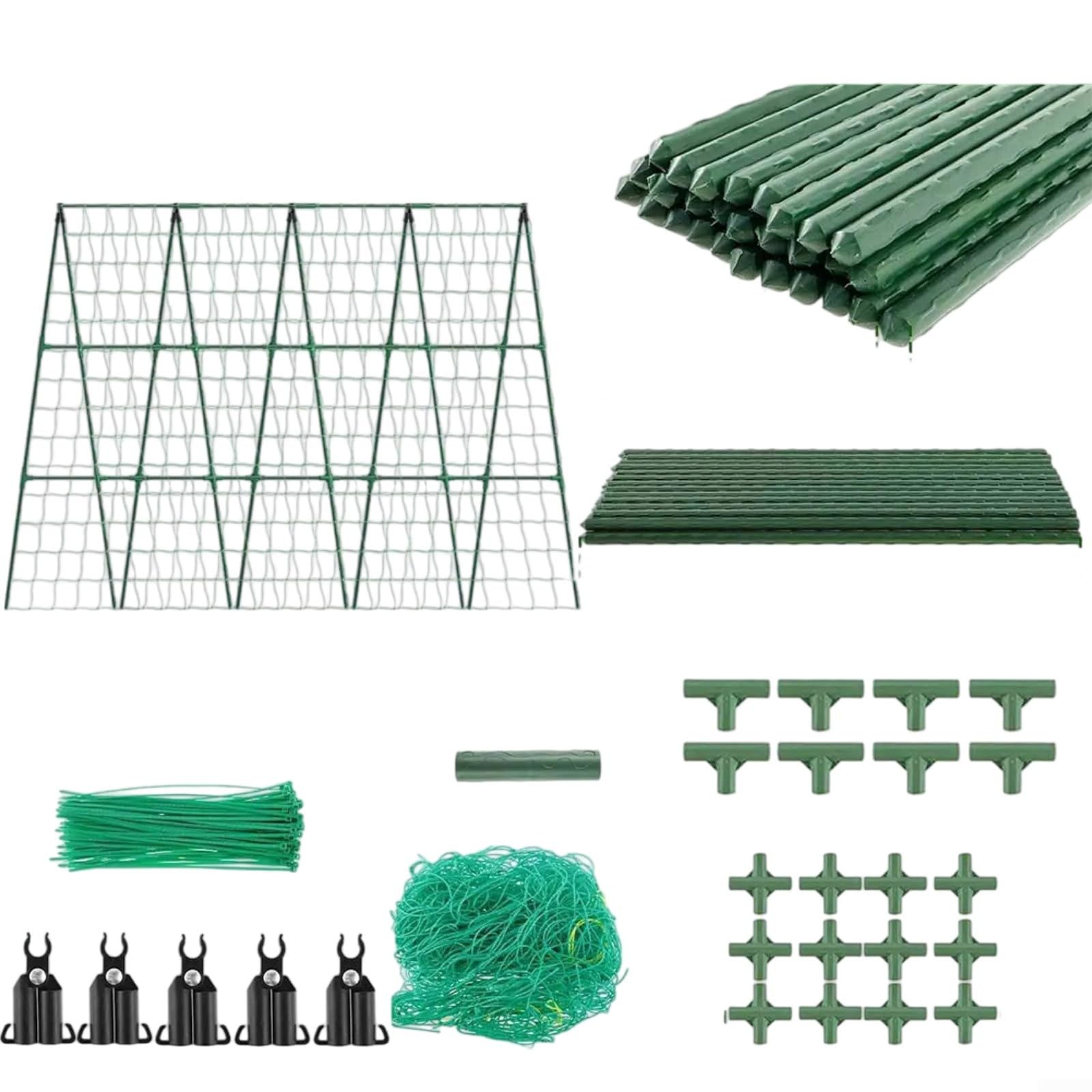 Treillis réglable en métal vert 120x160 cm pour tomates et plantes