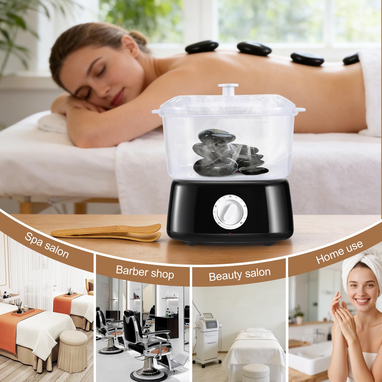 Chauffe Serviette, Chauffe Serviette Esthetique avec Pince à Serviette, Grande Capacité de 3L Chauffe Serviette Spa, Chauffe Serviette Barbier à Chauffage Rapide pour Salon, Usage Domestique