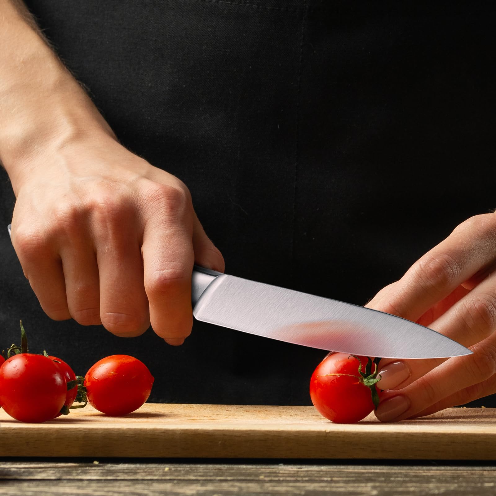Juego de Cuchillos de Cocina Profesional 5 Piezas, Acero Inoxidable con Fundas
