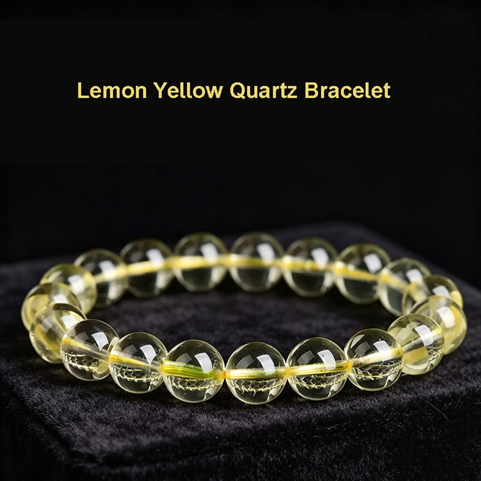 Bracciale con Pietre preziose curative Naturali, Perle di citrino | Braccialetti di quarzo giallo portafortuna, braccialetti elasticizzati con perline fatti a mano, gioiello regalo