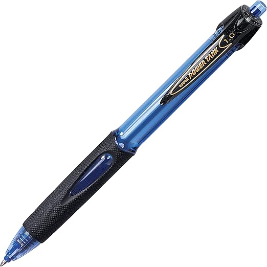 uniball Power Tank Retractable Ballpoint Pens Medium Point, 1.0mm, Blue, 12 Pack