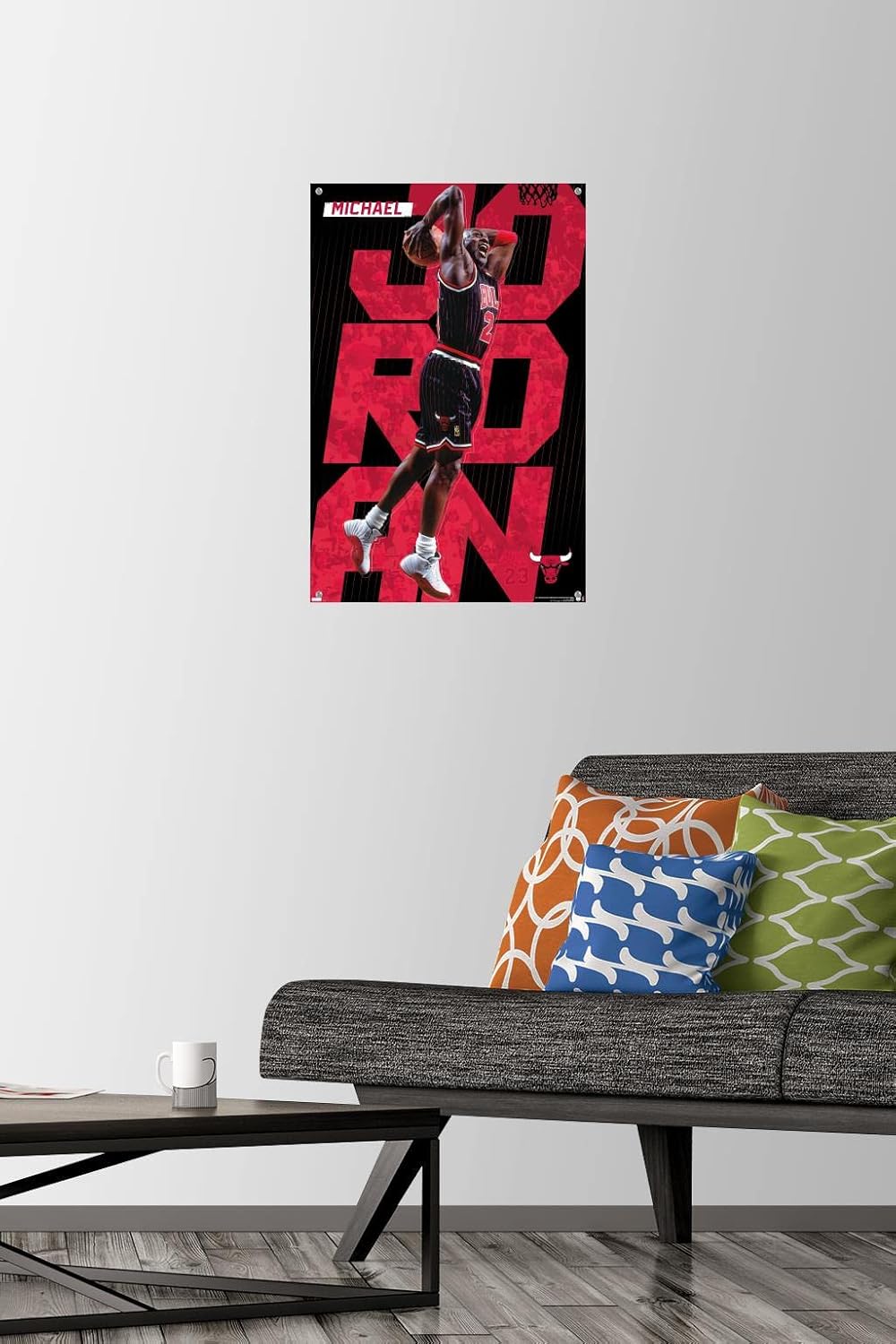 Trends International Michael Jordan - Pinstripes Wall Poster, 14.72" x 22.37", Premium Poster & Push Pin Bundle image 2