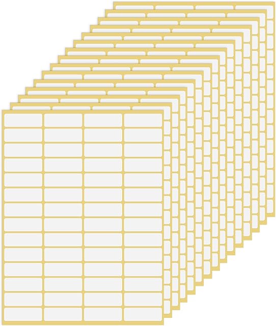 Thinp 840 Pieces Small Sticky Labels, 15 Sheets Matte White Labels Stickers Blank Adhesive Labels Address Labels Stickers Price Labels Name Labels for Home Office File Folders Envelopes