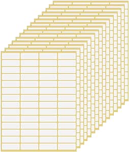 1260 stuks witte zelfklevende etiketten, 10 x 31 mm, kleine stickers, lege etiketten, verwijderbare zelfklevende prijskaarten, etiketten voor glazen, dozen, school, kantoor, keuken, dozen
