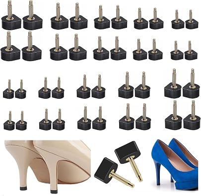 10 Pairs High Heel Tips Kit - U Shaped Cap Cover Shoe Protectors With Dowels for Shoes