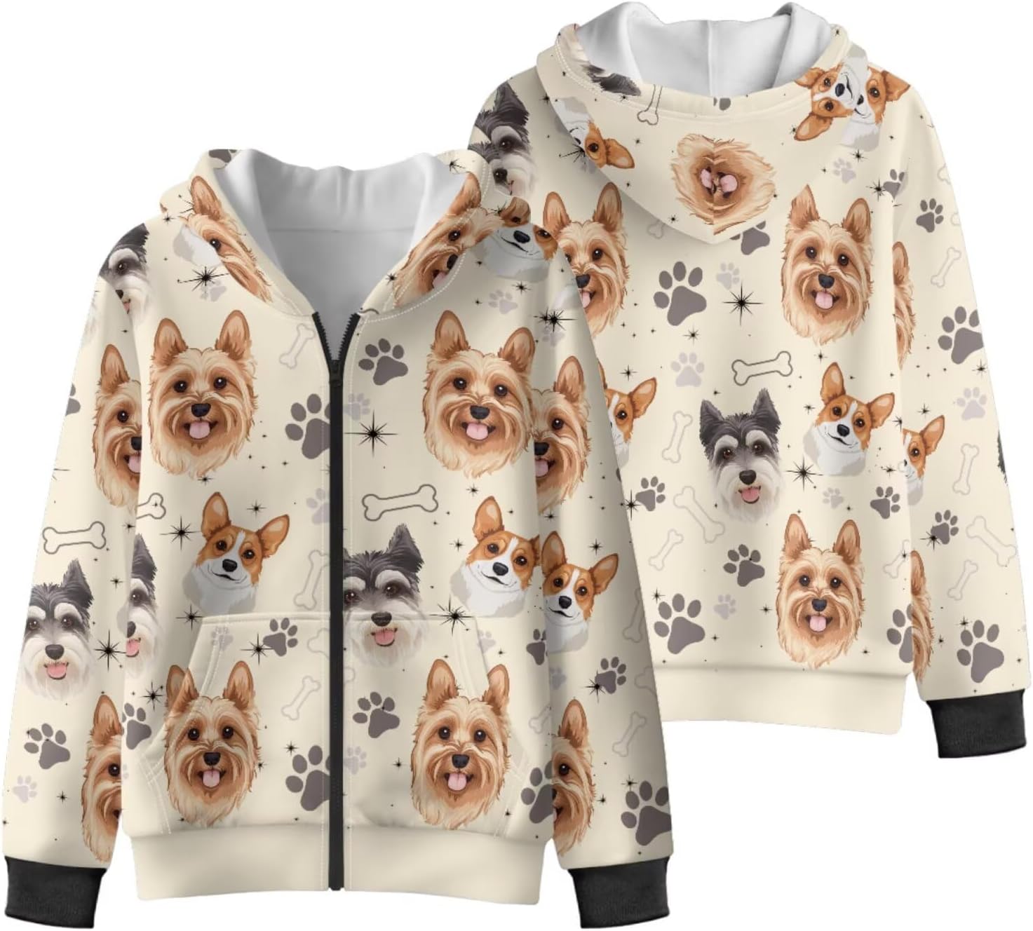 Sweatshirts for Teen Girls Zip Up Hoodie for Kids Toddler Jackets for Girls Thermal Clothes with Pockets Winter 6-16
