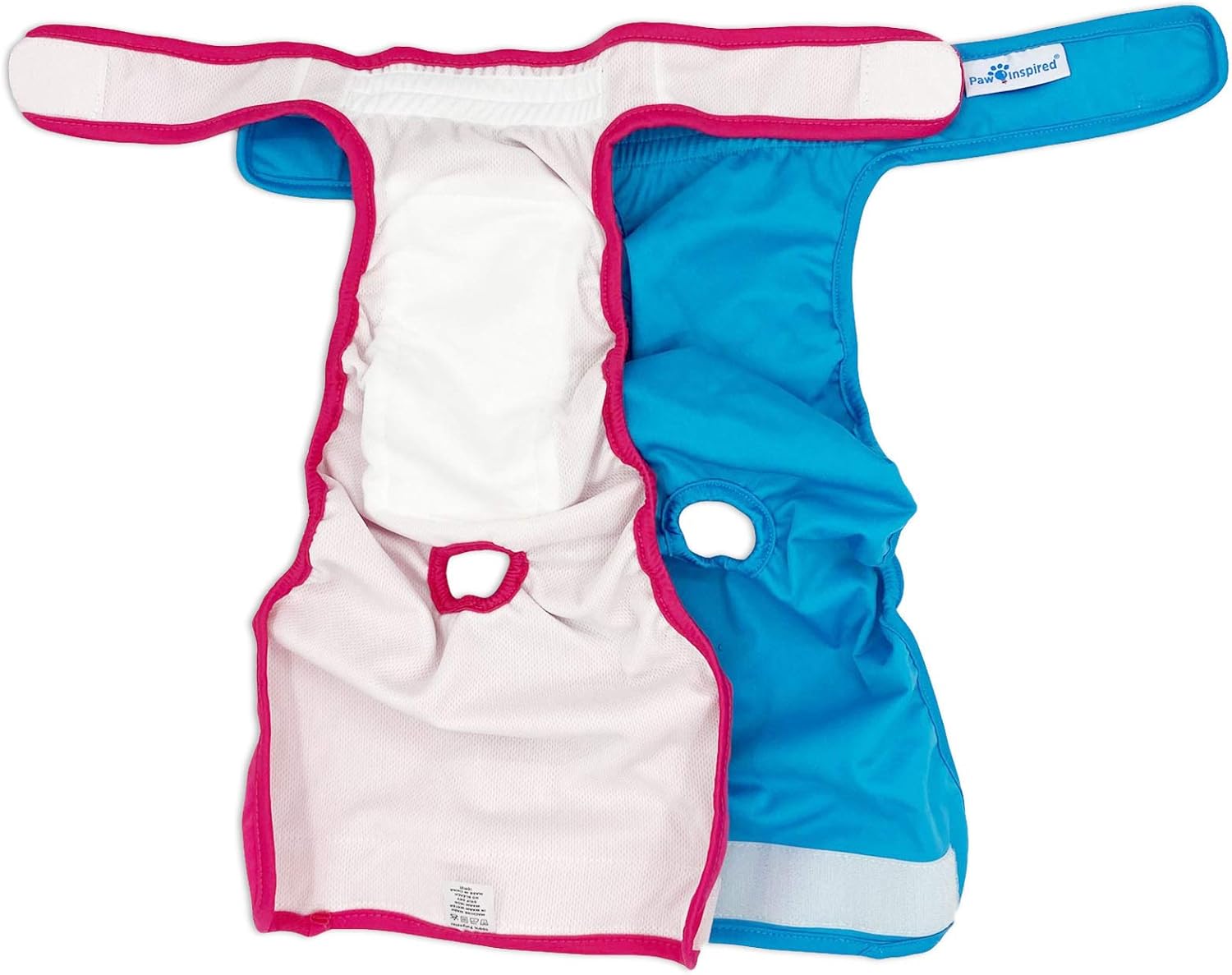 Paw Inspired Washable Reusable Dog Diapers Female, Cloth Dog Diapers, Dogs in Heat, Dog Incontinence (Assorted (White Lining), X-Large (2 Ct.))