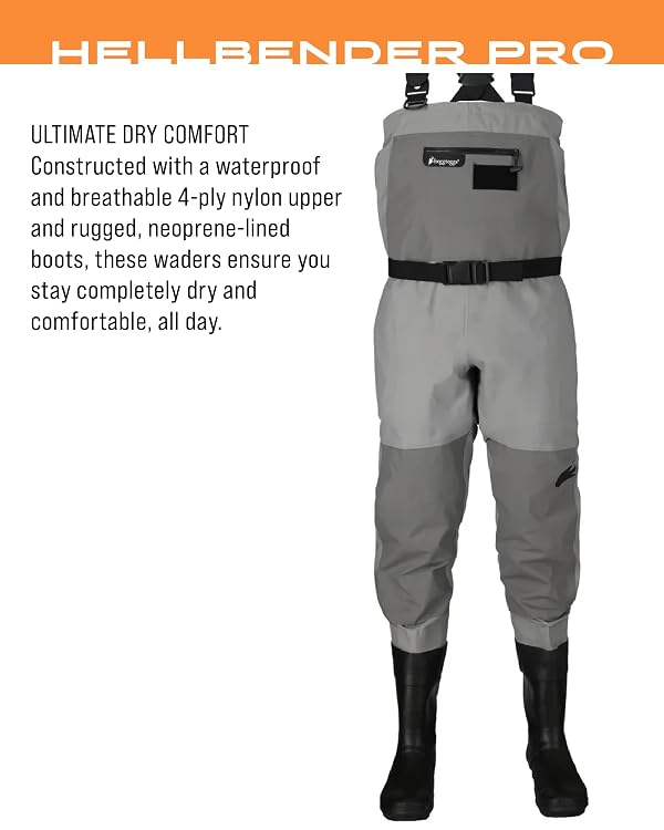 FROGG TOGGS Men's Hellbender PRO Bootfoot Waterproof Fishing Chest Wader for Fishing, Lug Sole, Lug Sole, 12 by FROGG TOGGS - Image 4
