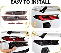 Vista 5 de Cubierta de luces traseras de automóvil compatible con Corvette C8 Stingray Z06 E-Ray 2020-2023 2024 2025, cubierta de lámpara trasera ahumada