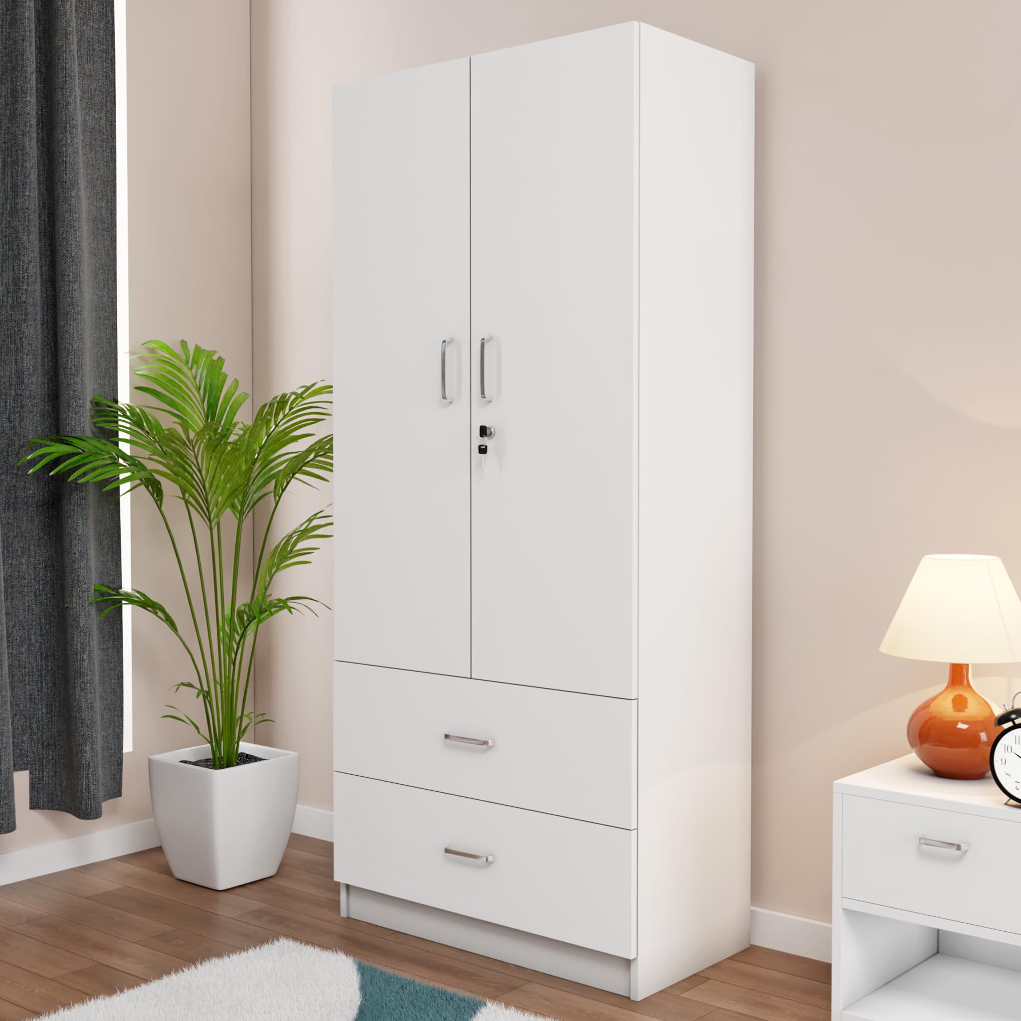 VIKI Wardrobe | Tulum Wardrobe | Wooden Almirah for 2 Door