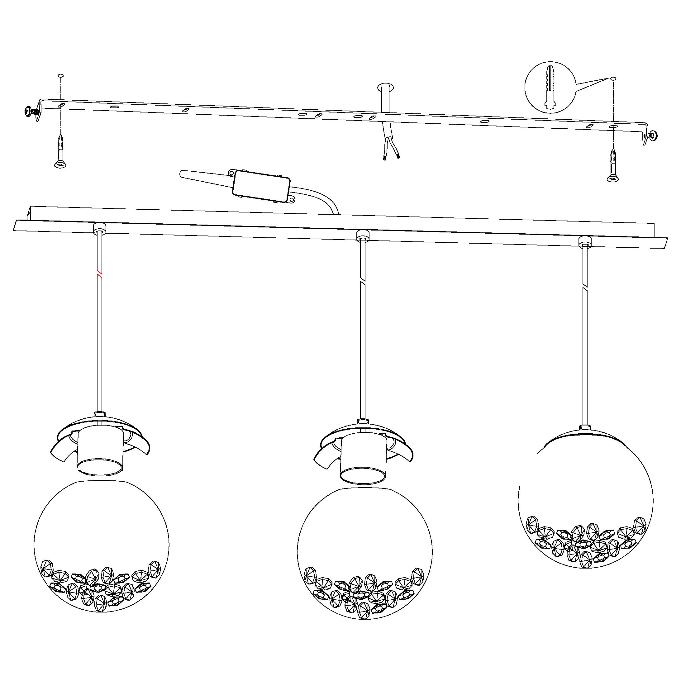 Eglo LED lampada a sospensione Montefio 1, lampada a sospensione a 3