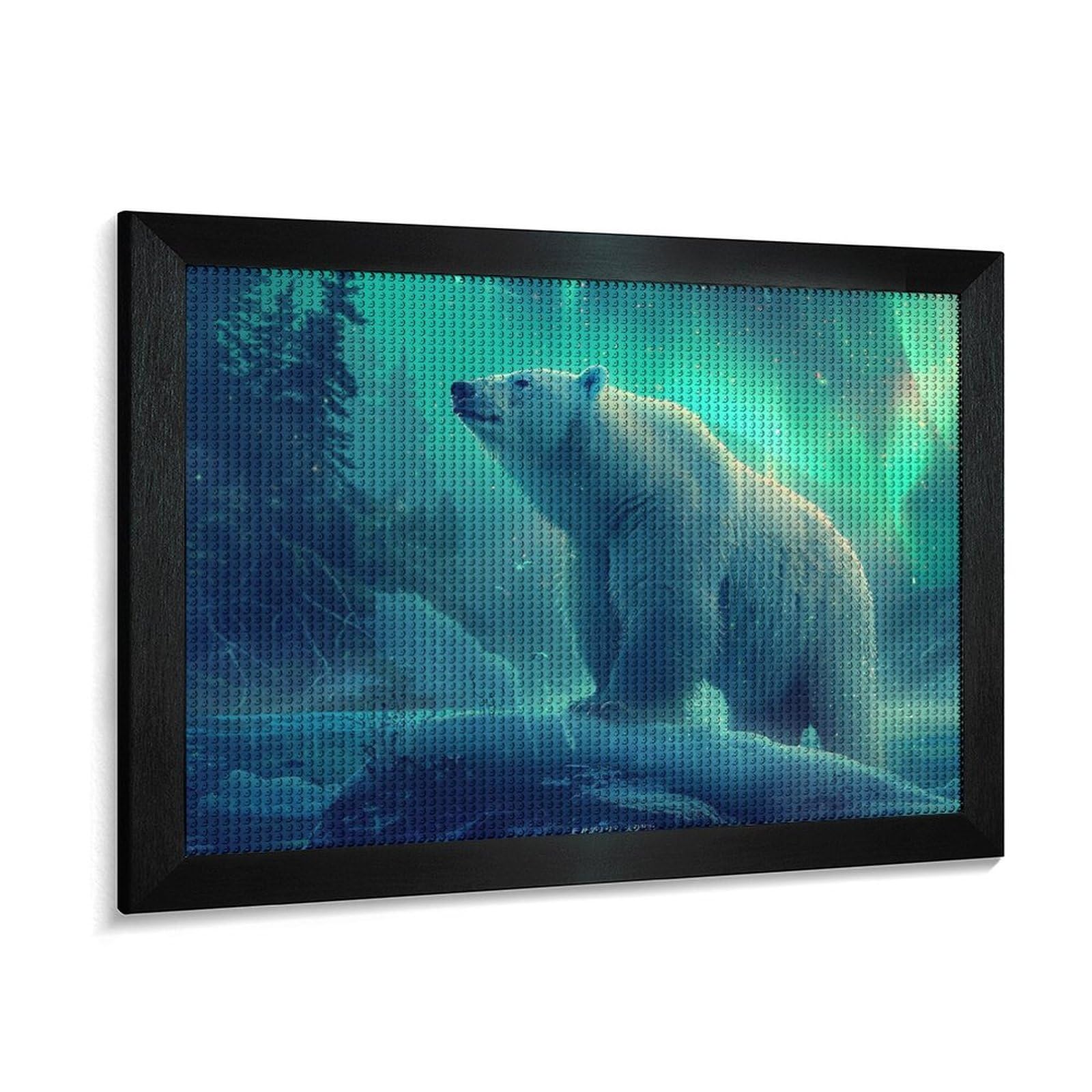 絵画 アートポスター 白熊の親子オーロラ 絵画 アートポスター 白熊の