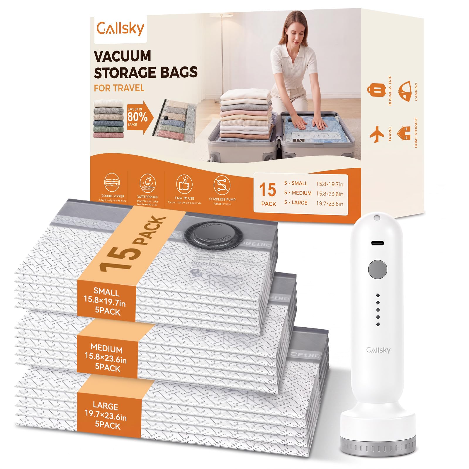 Callsky Vacuum Storage Bags--15 Pcs