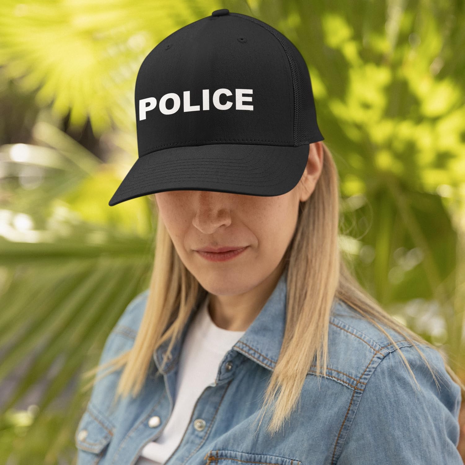 Veracco Funny Police Hat for Men Women Classic Cop Costume Accessory for Halloween or Theme Parties Black - Image 4