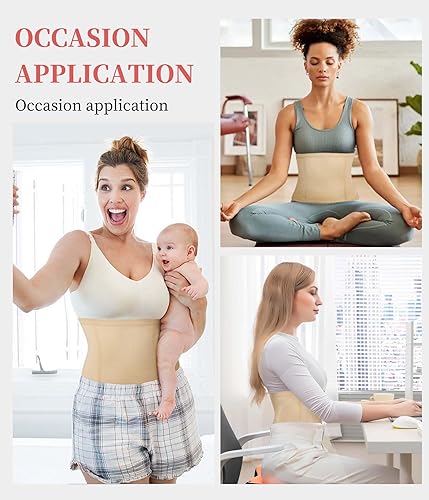 Miniatura 5 de AOSBOEI Faja moldeadora de cintura con control de abdomen, faja moldeadora de cuerpo, cinturón de recuperación posparto, banda para el vientre
