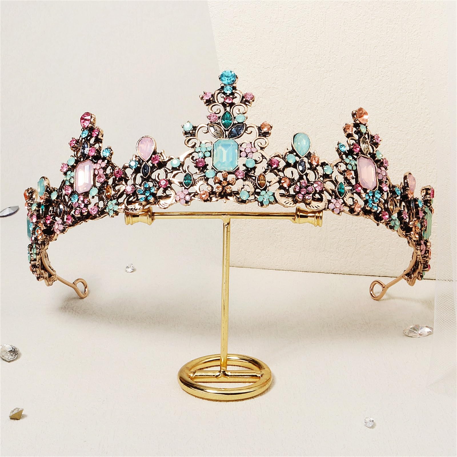 Corona per donne Tiara Crown Accessorio da sposa Princess Diademi nuziali con strass