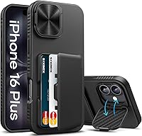 Vista 20 de Funda tipo cartera para iPhone 16e con soporte, tarjetero integrado y funda para cámara, protección contra caídas de grado militar a prueba