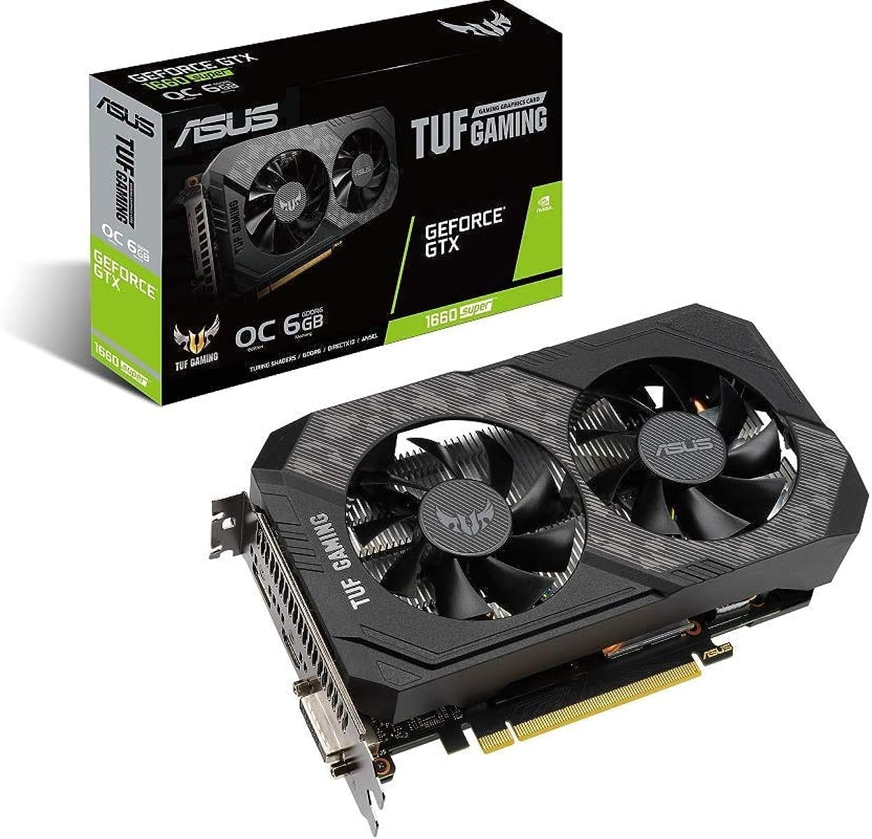 TUF Gaming GeForce GTX 1660 Super Overclocked 6GB Edition HDMI DP DVI Gaming Graphics Card, 3 Year Warranty