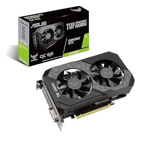 ASUS TUF Gaming GeForce GTX 1660 Super Overclocked 6GB Edition HDMI DP DVI Gaming Graphics Card (TUF-GTX1660S-O6G-GAMING)
