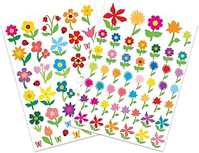 Assorted Size Flower Stickers – 87 Pieces – 16 x 22 cm