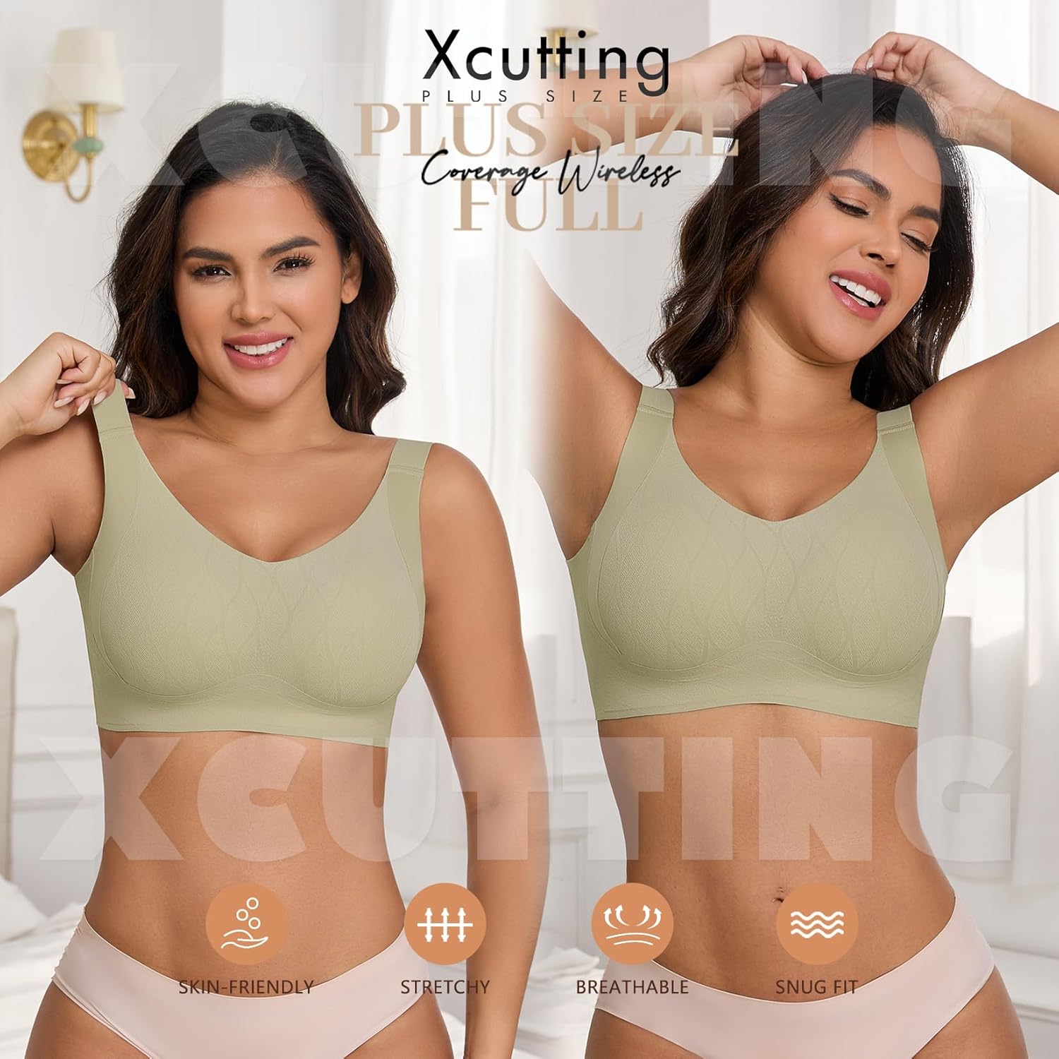 Jacquard Underwear Pull Up Bras for Women No Underwire Wireless Seamless Bralette Comfort Supportive Full Coverage - Image 5