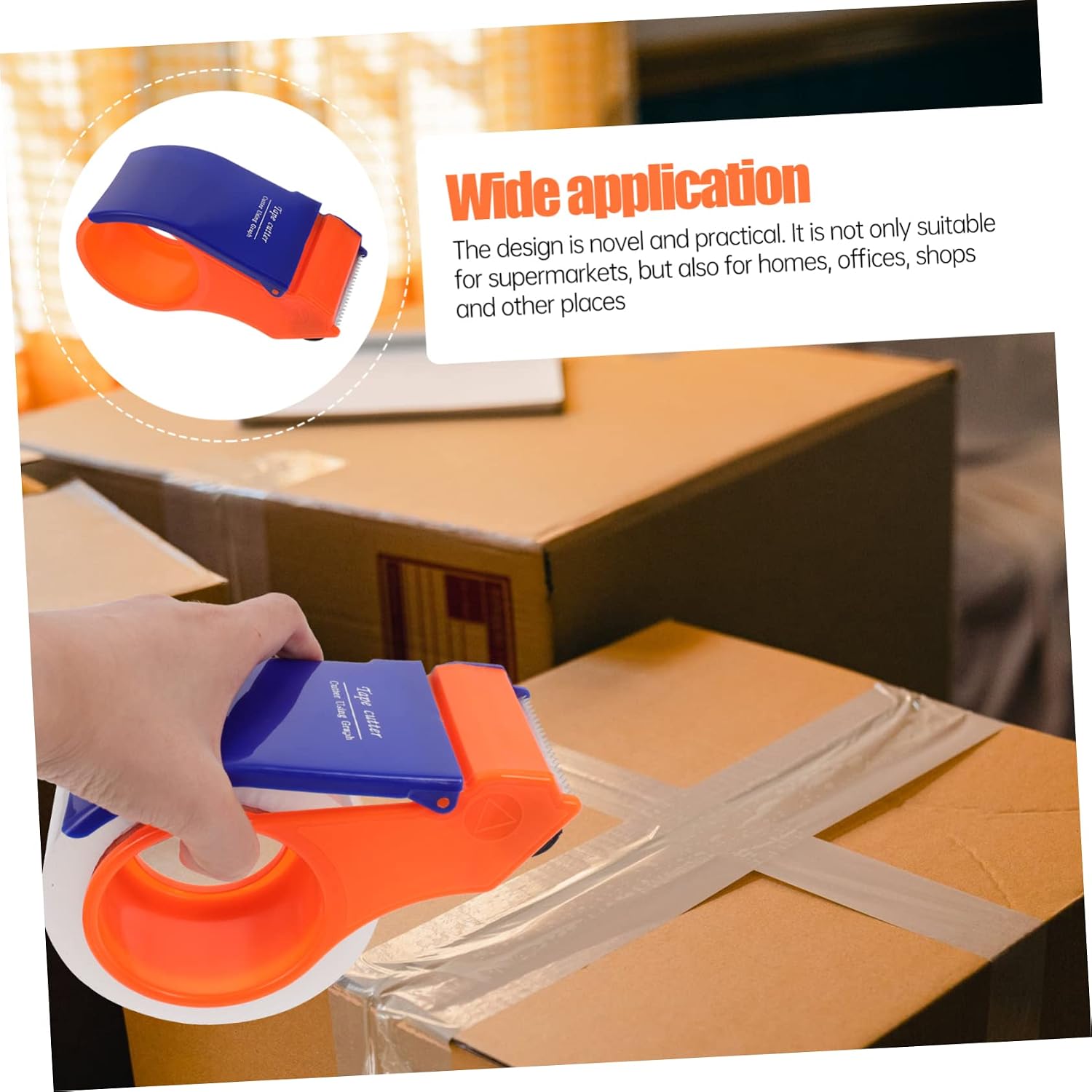 Packaging Tape Cutter Set, 3 Pack Plastic, Easy Manual Sealing Devices