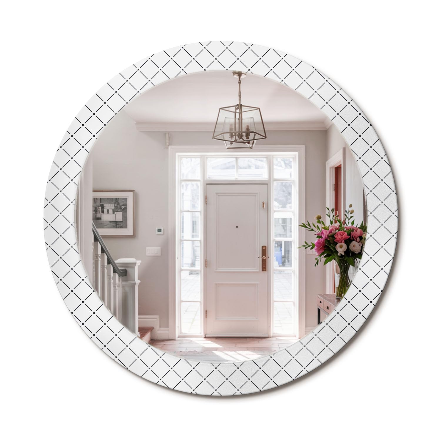Miroir rond en verre imprimé fi80 pour sublimer la décoration de votre salle de bain