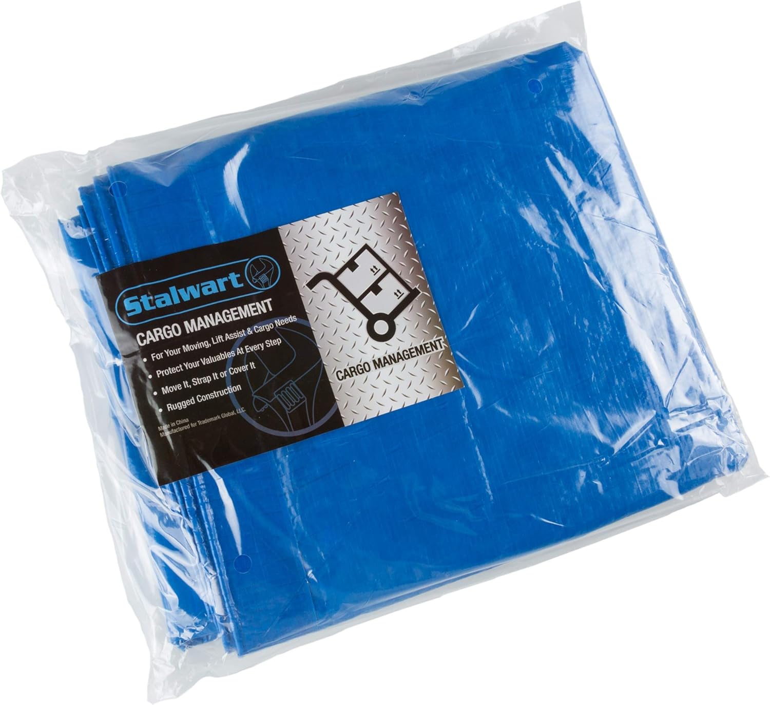 Stalwart Outdoor Multi Use Tarp - Durable Tear Resistant Blue Multipurpose Reusable Tarp for Hunting, Dry Storage, Protection
