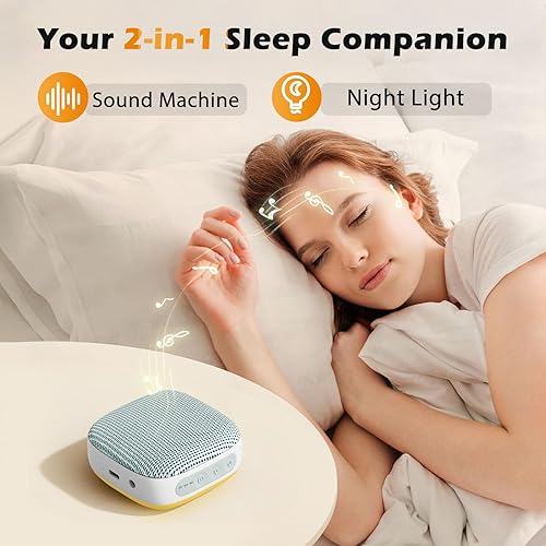 Miniatura 2 de Máquina de sonido portátil para viajes, máquina de sonido de ruido blanco para dormir, mini máquina de ruido de 52 horas de duración con 21 sonidos