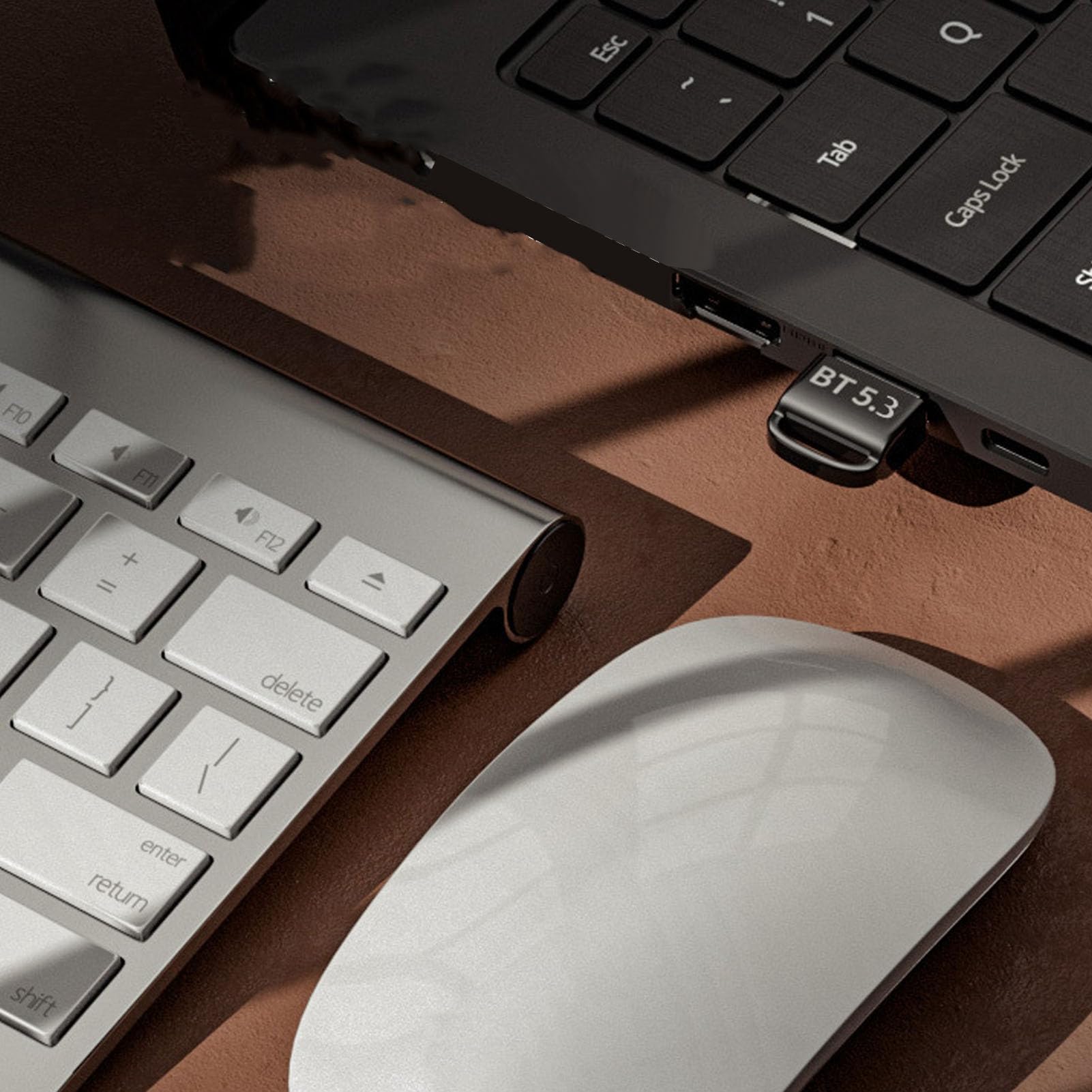 5.3 Adaptador Bluetooth para PC de Escritorio, Transmisor del Teclado Receptor de Dongle USB para Sonido Bluetooth, Teléfono Celular, Mouse y Teclado