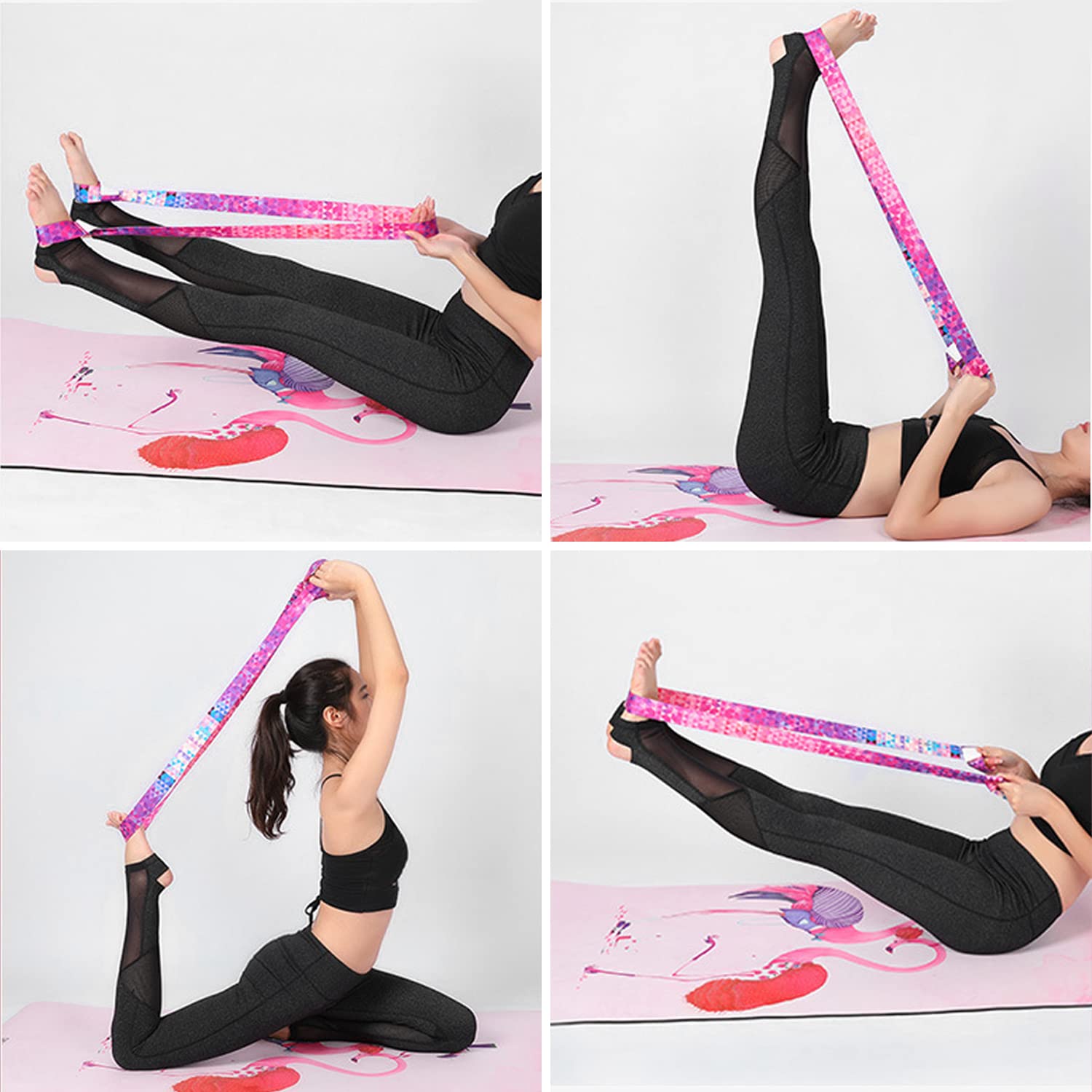 Cinghia Tappetino Yoga, Cinghia per Tappetino Regolabile, Cinghia Tappetino Yoga in Cotone, per Legare Tappetini da Yoga Rulli in Schiuma per Yoga Esercizi di Stretching, 150±5 * 3.8 cm