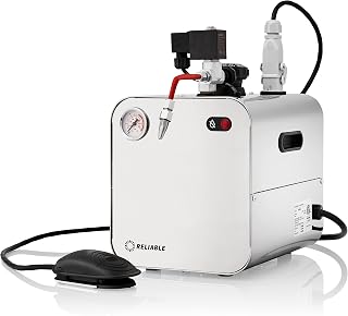 Reliable 5100CJ Stainless-Steel Jewelry Steam Cleaner with Eco Mode, 120V, 2.2 LTR Tank, 50 PSI, Stainless Steel Tank, External Heating Element, 4 Safety System, Pressure Gauge, Made in Italy