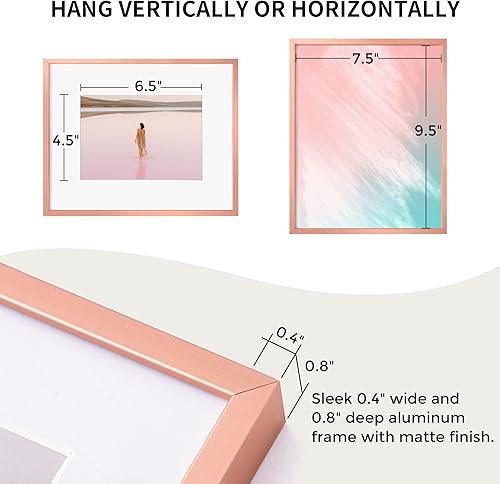 Miniatura 9 de Fun Memories Portarretratos de metal de 16 x 20 pulgadas con paspartú de 11 x 14 pulgadas, acabado de aluminio cepillado, parte delantera de vidrio