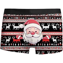 Christmas Underwear Men, Christmas wear Printed Breathable Comfortable Inner Mid Rise With Waist Boyshort wea Features